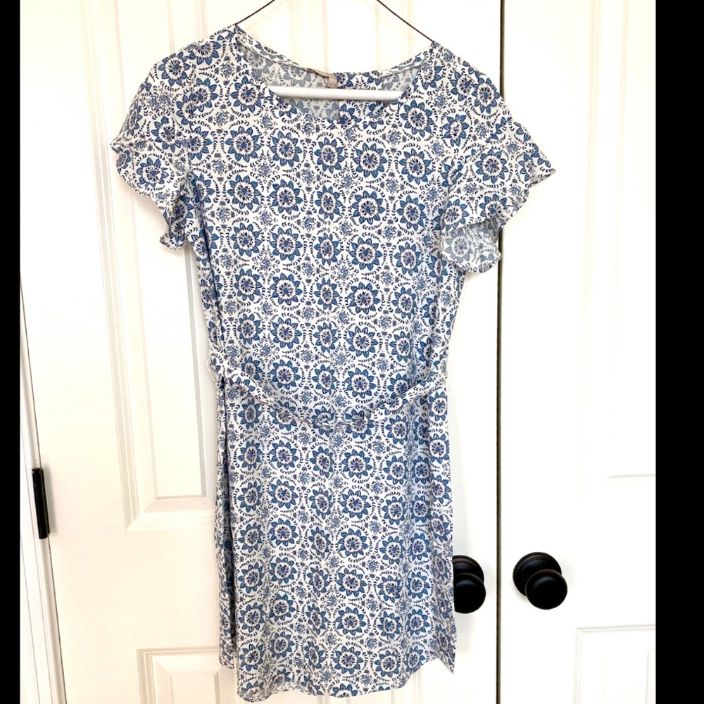 Loft Floral Belted Dress